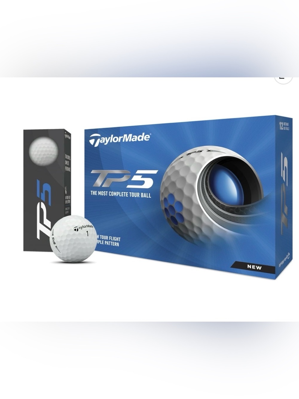 TaylorMade TP5 Golf Balls - New Tour Flight Dimple Pattern